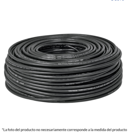 ROLLO DE 100 METROS DE CABLE THW CCA 12 AWG NEGRO, BASIC 40213 *