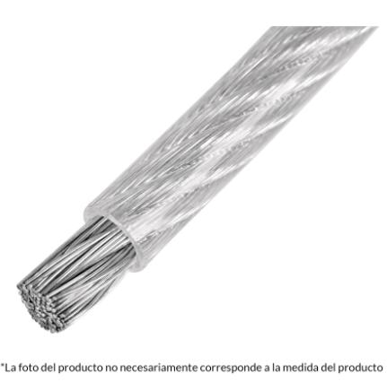 METRO DE CABLE RÌGIDO 1/8'' ACERO 7X7 RECUBIERTO PVC, 75M 44219 P