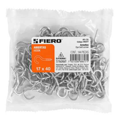 BOLSA CON 144 ARMELLAS ABIERTAS DE 17 X 40, FIERO 44377 P