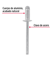 Cargar imagen en el visor de la galería, BOLSA CON 50 REMACHES 5/32&#39;&#39; X 1/4&#39;&#39; DE ALUMINIO, ALA 5/16&#39;&#39; 44525 *
