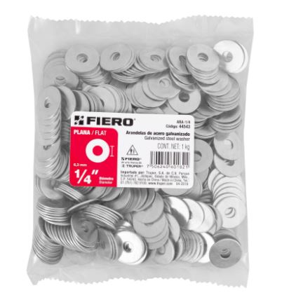 ARANDELA PLANA DE 1/2', BOLSA DE 1 KG 44547 P