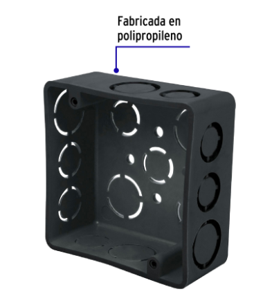 CAJA CUADRADA 4' X 4' PLASTICA, VOLTECK 45004 N