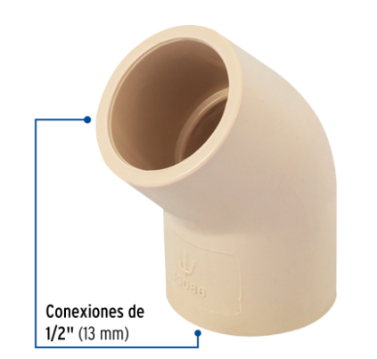 CODO 45° DE CPVC DE 1/2", FOSET 45086 *