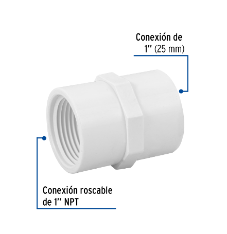 ADAPATADOR HEMBRA DE PVC 1'', FOSET 45434 N