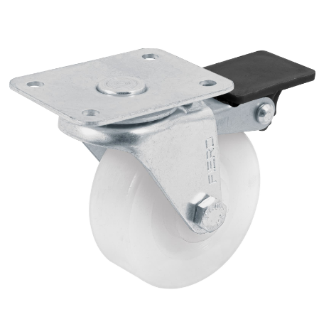 RODAJA DE POLIETILENO 2-1/2'' PLACA GIRATORIA, CON FRENO 48634 P