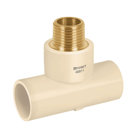 TEE ROSCA CENTRAL MACHO CPVC 1/2' INSERTO LATÓN, FOSET 48911 N