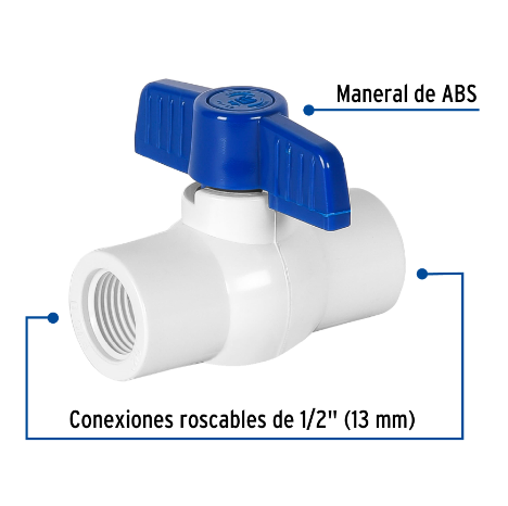 VALVULA ESFERA DE PVC 1/2'', ROSCABLE FOSET 49150 N