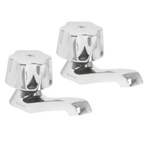 Cargar imagen en el visor de la galería, JUEGO DE 2 LLAVES INDIVIDUALES PARA LAVABO, MANERALES METÀLICOS 49234 N
