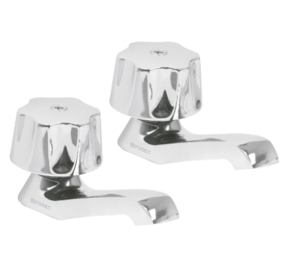 JUEGO DE 2 LLAVES INDIVIDUALES PARA LAVABO, MANERALES METÀLICOS 49234 N