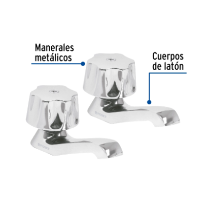 JUEGO DE 2 LLAVES INDIVIDUALES PARA LAVABO, MANERALES METÀLICOS 49234 N