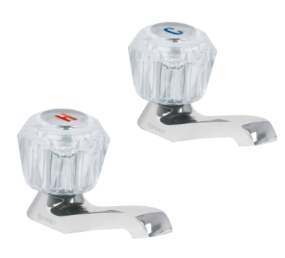 JUEGO 2 LLAVES PARA LAVABO, MANERALES ACRÌLICO 49235 N
