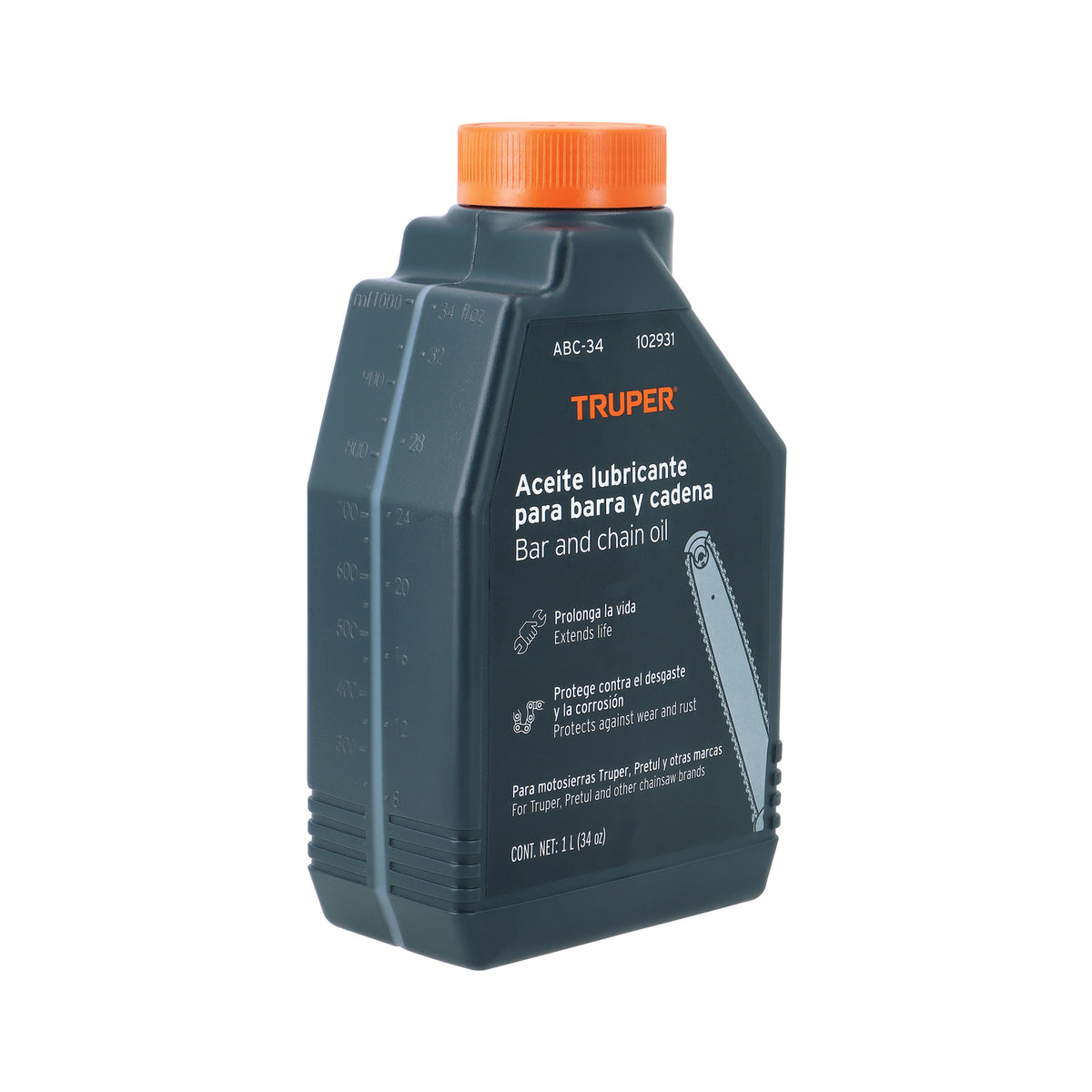 ACEITE LUBRICANTE PARA BARRA Y CADENA DE MOTOSIERRA, TRUPER 102931 *