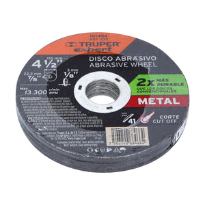 DISCO PARA CORTE DE METAL 4-1/2'' TIPO 41, TRUPER EXPERT 101454 *