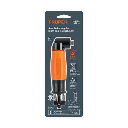 ADAPTADOR DESTORNILLADORES IMPACTO, 1/4'' TRUPER 103594 *