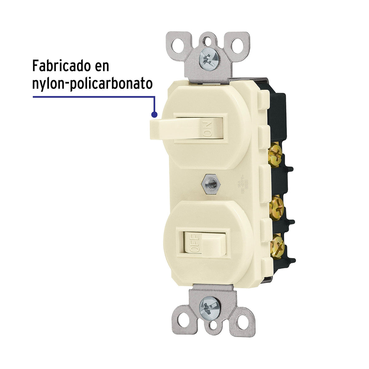 INTERRUPTOR DÚPLEX, STANDARD, MARFIL 46002 P