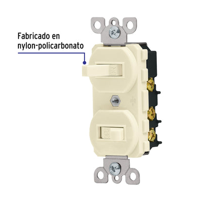 INTERRUPTOR DÚPLEX, STANDARD, MARFIL 46002 P
