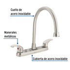 MEZCLADORA SATÍN 8' PARA LAVABO, CUELLO LARGO, PALANCA AQUA FOSET 45624 P