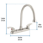 MEZCLADORA SATÍN 8' PARA LAVABO, CUELLO LARGO, PALANCA AQUA FOSET 45624 P