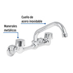 MEZCLADORA INOX 8' PARA FREGADERO, CONEXIONES DE PARED,FOSET 49447 P