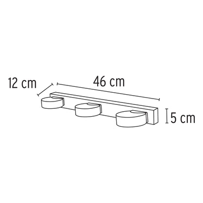 ARBOTANTE DECORATIVO DE LED 10 W CON 3 SPOTS PARA BAÑO 46346 N
