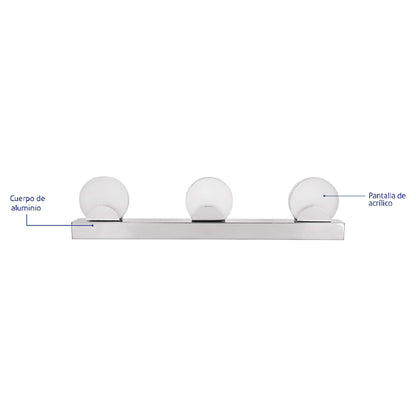 ARBOTANTE DECORATIVO DE LED 10 W CON 3 SPOTS PARA BAÑO 46346 N