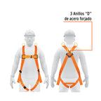 ARNÉS DE CUERPO COMPLETO CON 3 ANILLOS, ANSI, TRUPER 14433 *