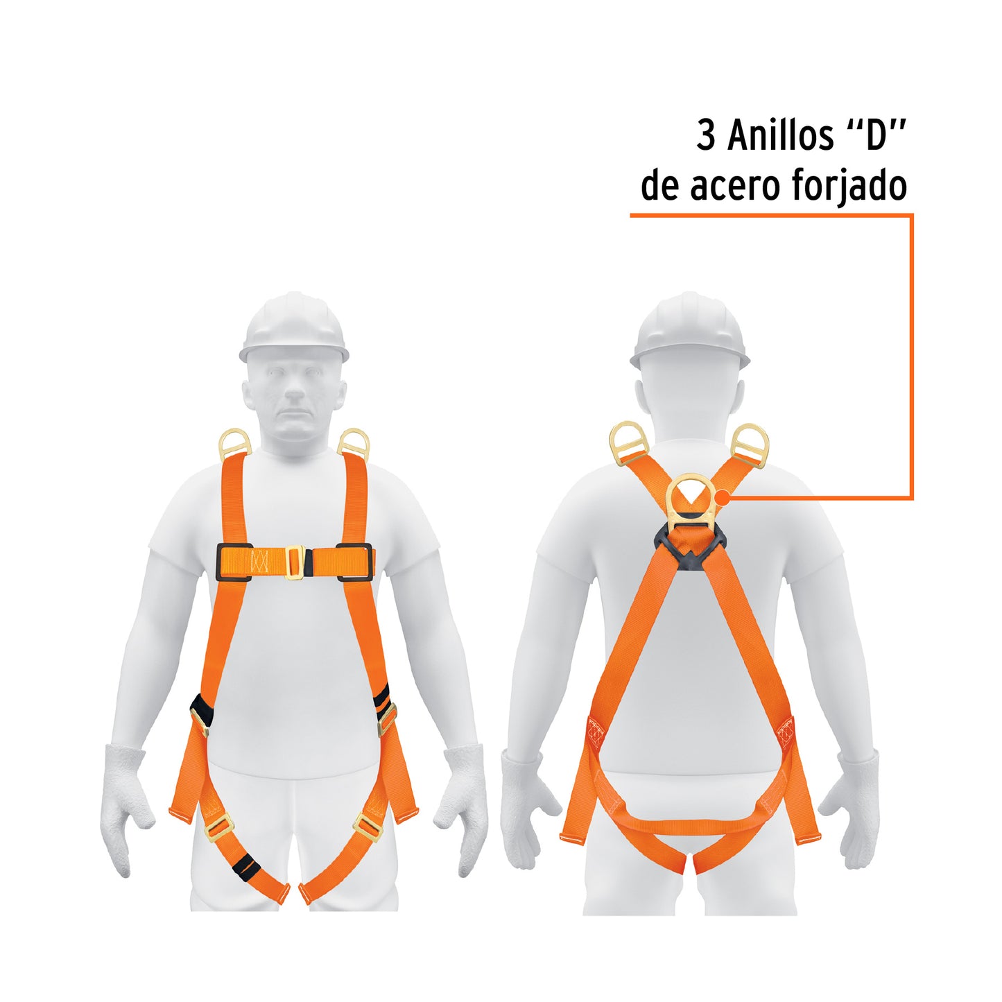 ARNÉS DE CUERPO COMPLETO CON 3 ANILLOS, ANSI, TRUPER 14433 *