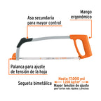 Arco 12" profesional tubular de acero para segueta, TRUPER 10234