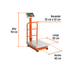 BÁSCULA ELECTRÓNICA DE PLATAFORMA, 200 KG, INOXIDABLE TRUPER 103771 *