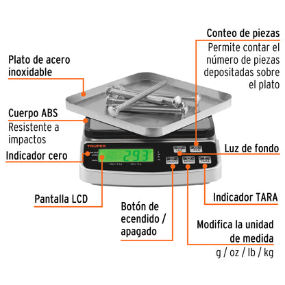 BÁSCULA ELECTRÓNICA DE PRECISIÓN, 3 KG 102317 *