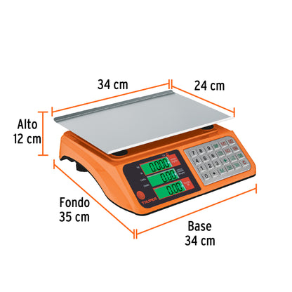 BÀSCULA ELECTRÒNICA MULTIFUNCIONES 40KG USB, TRUPER 103131 *