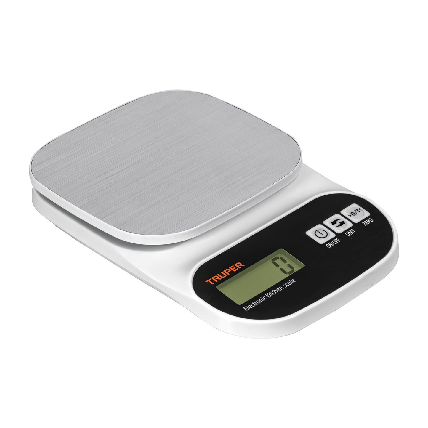 BÀSCULA DIGITAL PARA COCINA, PLATO DE ACERO INOX, 5KG, TRUPER 103116 *