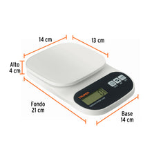 Cargar imagen en el visor de la galería, BÁSCULA DIGITAL BASE PLÁSTICA PARA COCINA CAPACIDAD 5KG 15161 *
