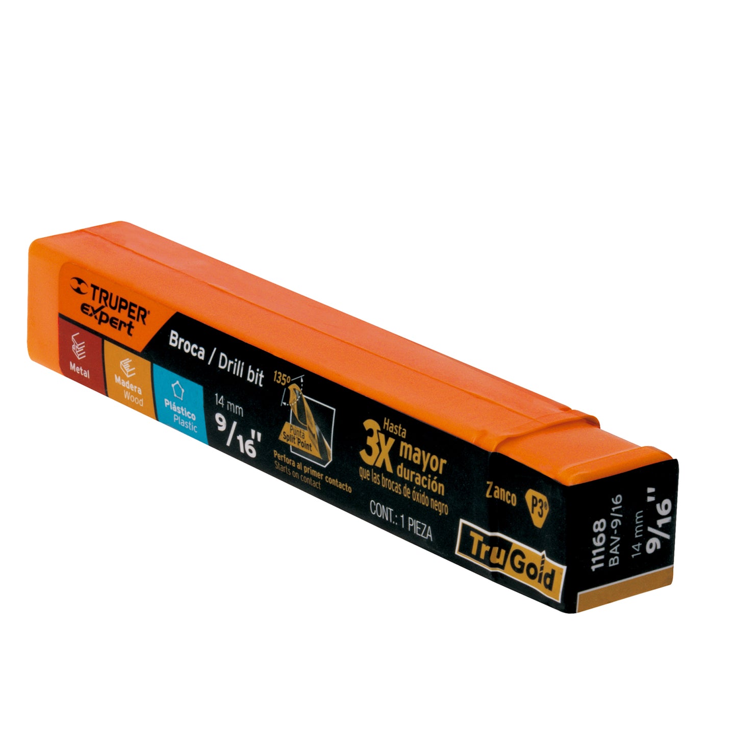 BROCA HSS 9/16" TRUGOLD PARA METAL, TRUPER EXPERT 11168 *
