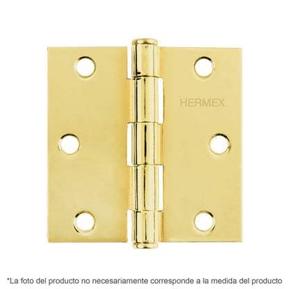 BISAGRA CUADRADA 2", LATONADO, CABEZA PLANA, HERMEX 43235 P