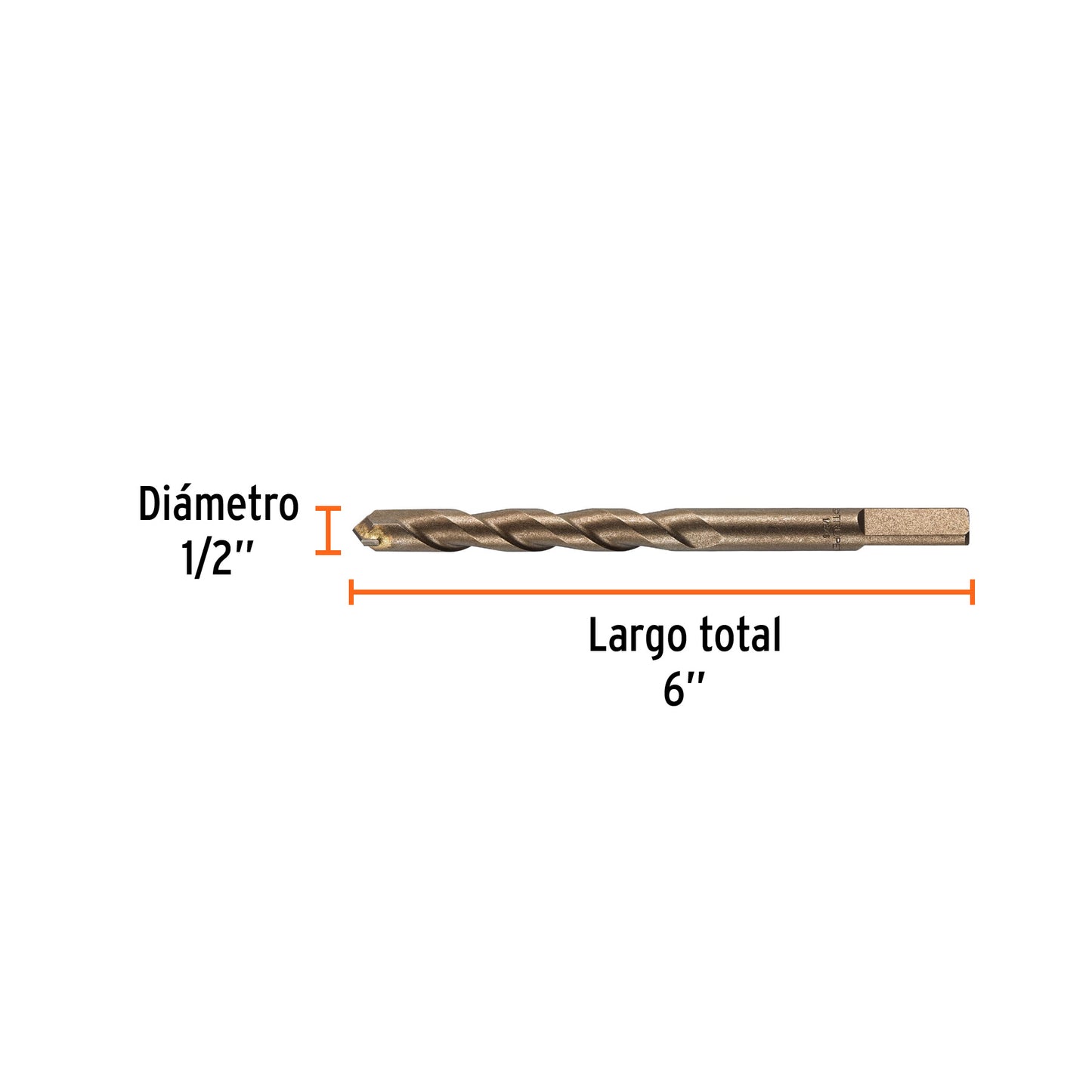 BROCA PARA CONCRETO DE 1/2 X 6", TRUPER 11230 *