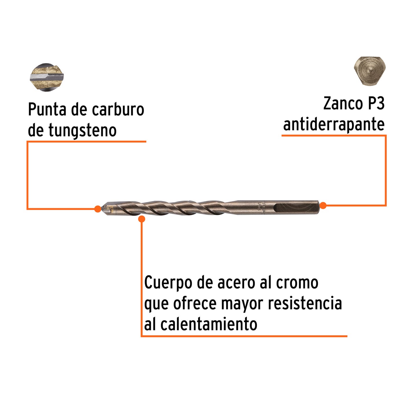 BROCA PARA CONCRETO, 3/8 X 5'' TRUPER 11221 *