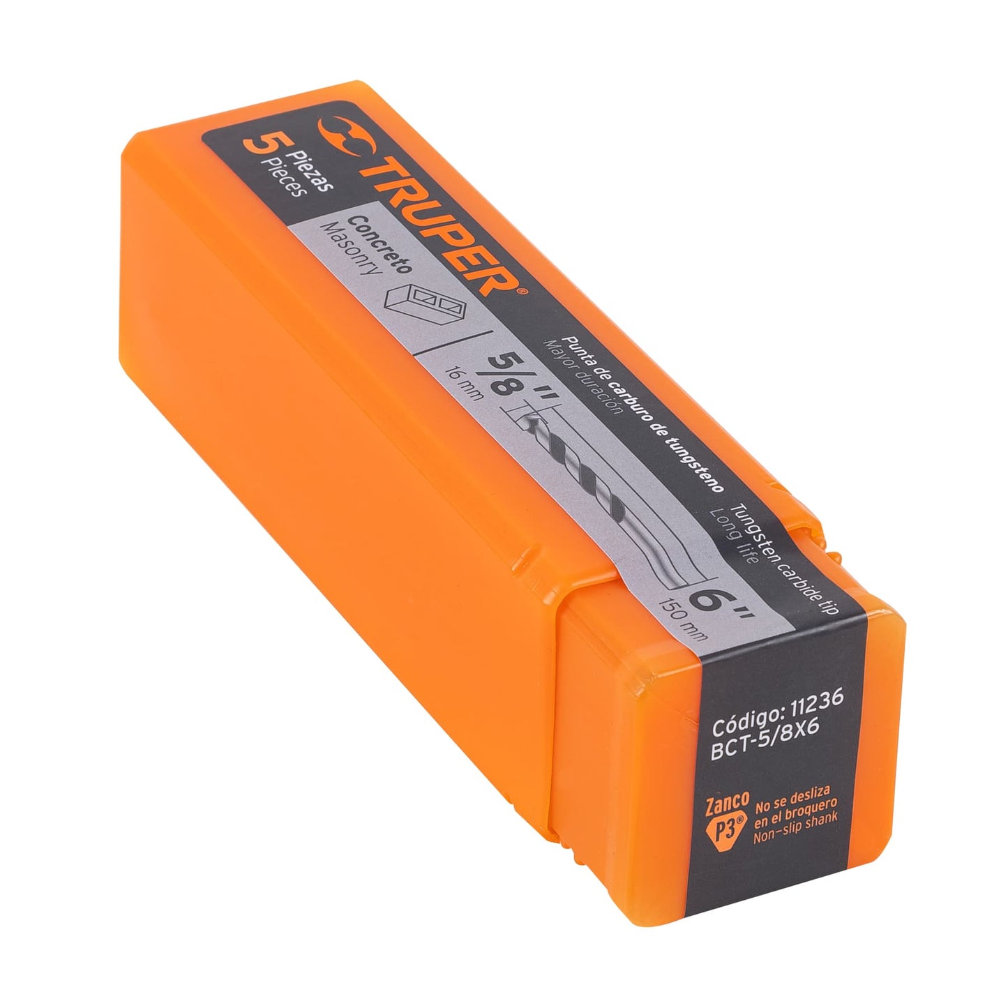 BROCA PARA CONCRETO DE  5/8 x 6", TRUPER 11236 P
