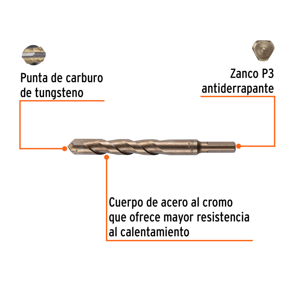BROCA PARA CONCRETO DE  5/8 x 6", TRUPER 11236 P
