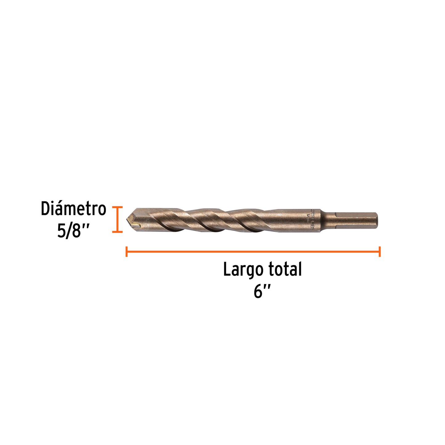 BROCA PARA CONCRETO DE  5/8 x 6", TRUPER 11236 P