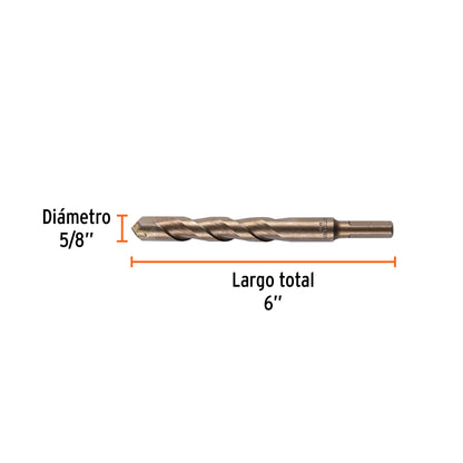 BROCA PARA CONCRETO DE  5/8 x 6", TRUPER 11236 P