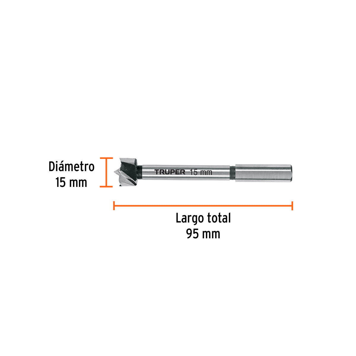 BROCA FORSTNER 15 MM PARA MADERA, TRUPER 102318 *