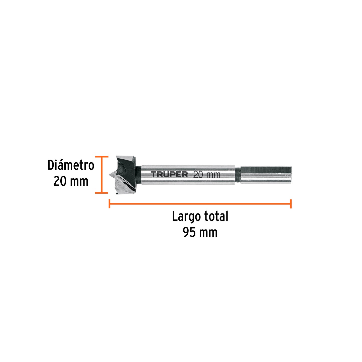 BROCA FORSTNER 20 MM PARA MADERA, TRUPER 102319 N