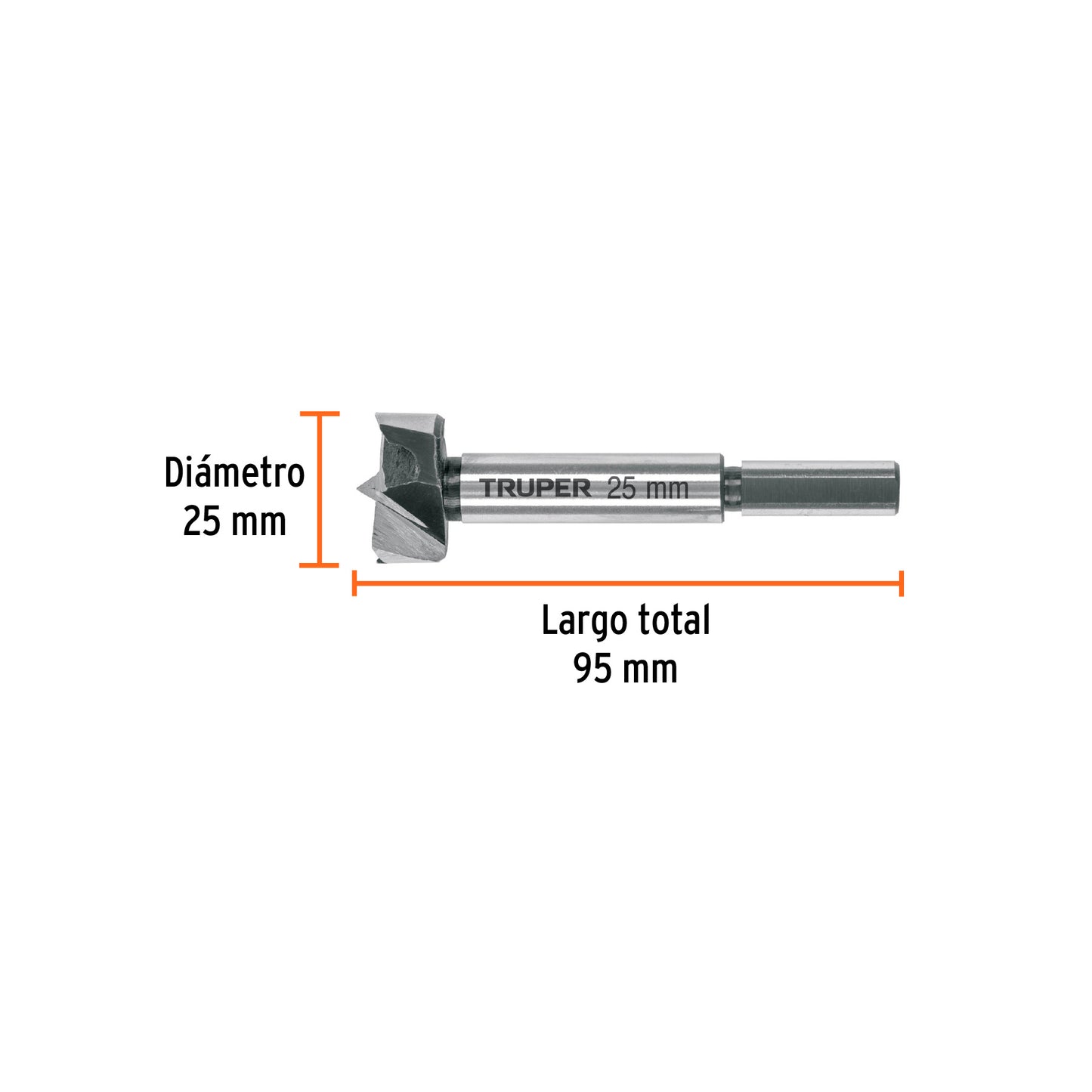 BROCA FORSTNER 25 MM PARA MADERA, TRUPER 102370 *