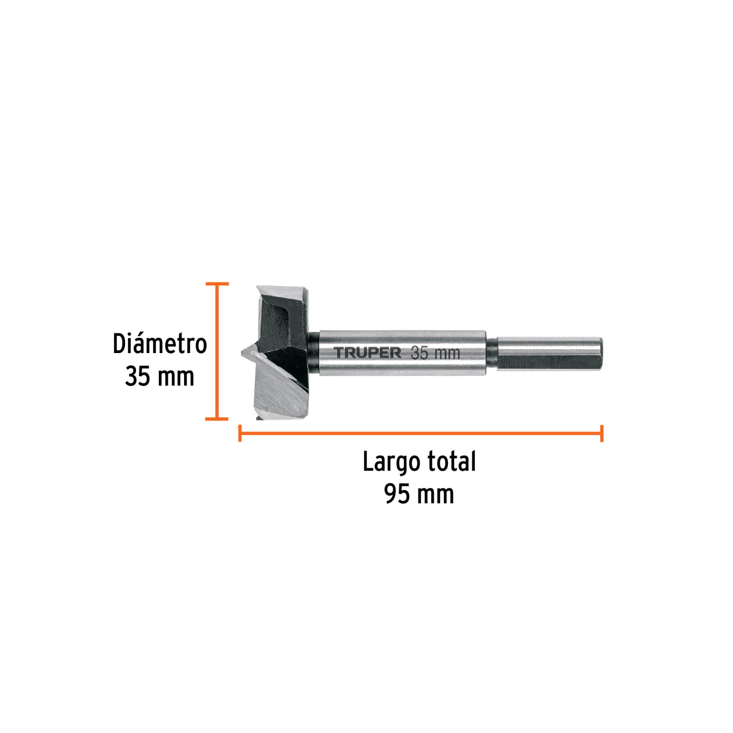 BROCA FORSTNER 35 MM PARA MADERA, TRUPER 102372 *