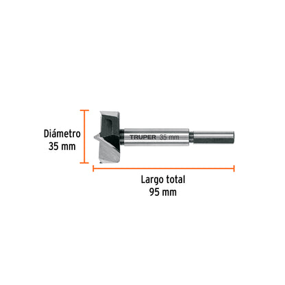 BROCA FORSTNER 35 MM PARA MADERA, TRUPER 102372 *