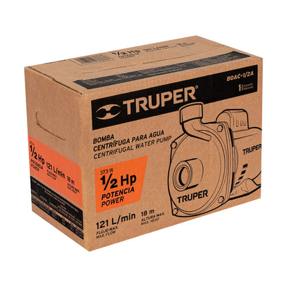 BOMBA CENTRÍFUGA PARA AGUA DE 1/2 HP, TRUPER 100388 *