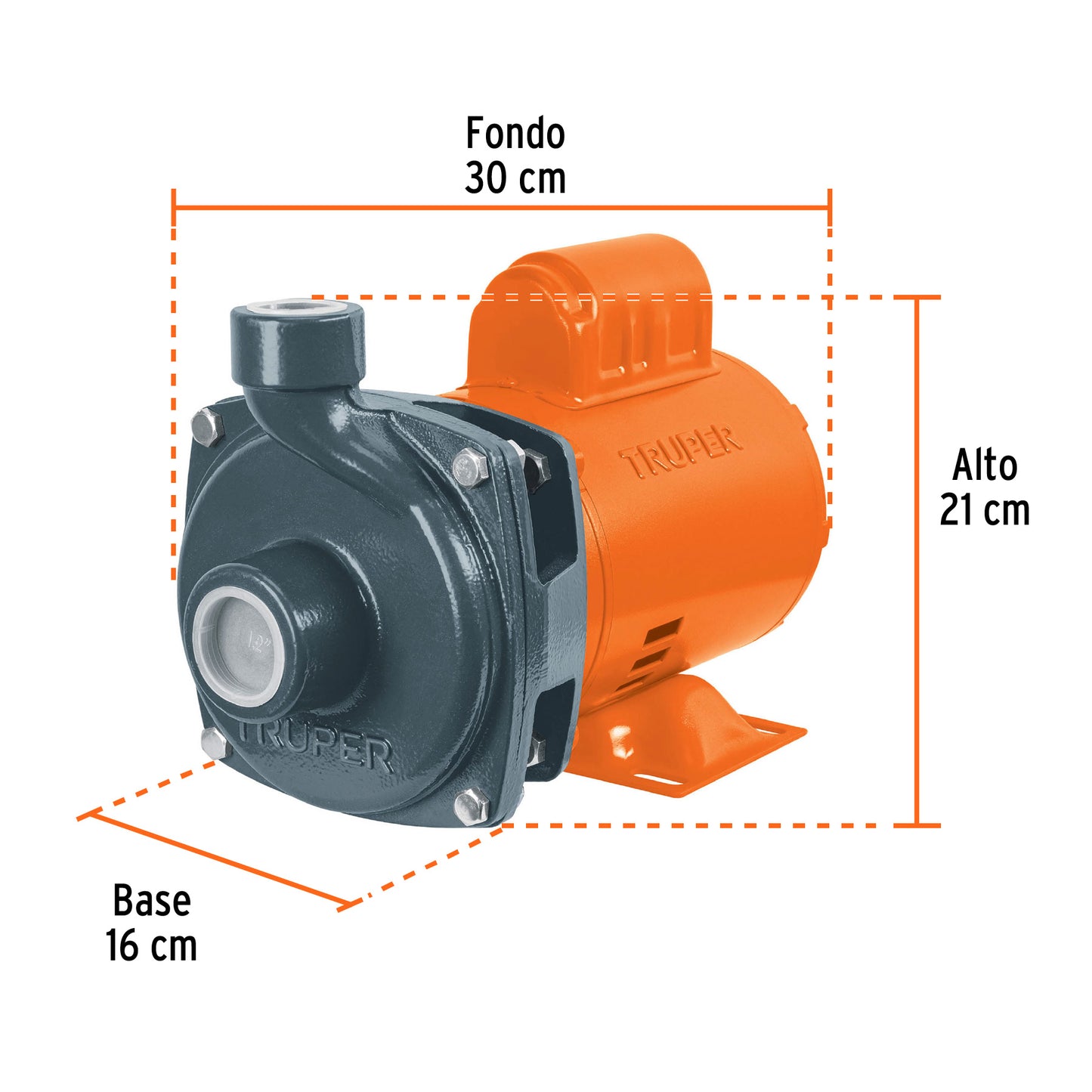 BOMBA CENTRÍFUGA PARA AGUA DE 1/2 HP, TRUPER 100388 *