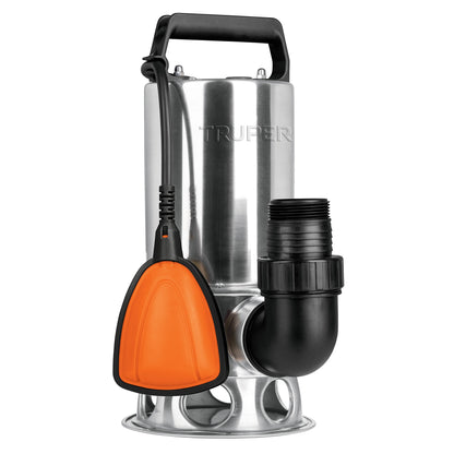 BOMBA SUMERGIBLE ACERO INOXIDABLE, AGUA SUCIA, 1HP, TRUPER 12607 *