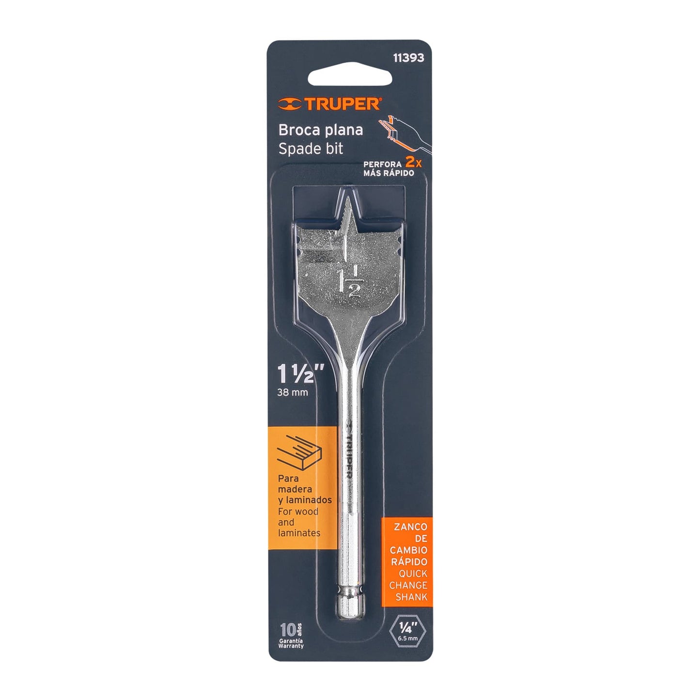 BROCA PLANA DE MANITA 1-1/2" TRUPER 11393 *